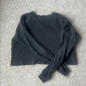 Brandy Melville Black Cropped Long Sleeve Top
